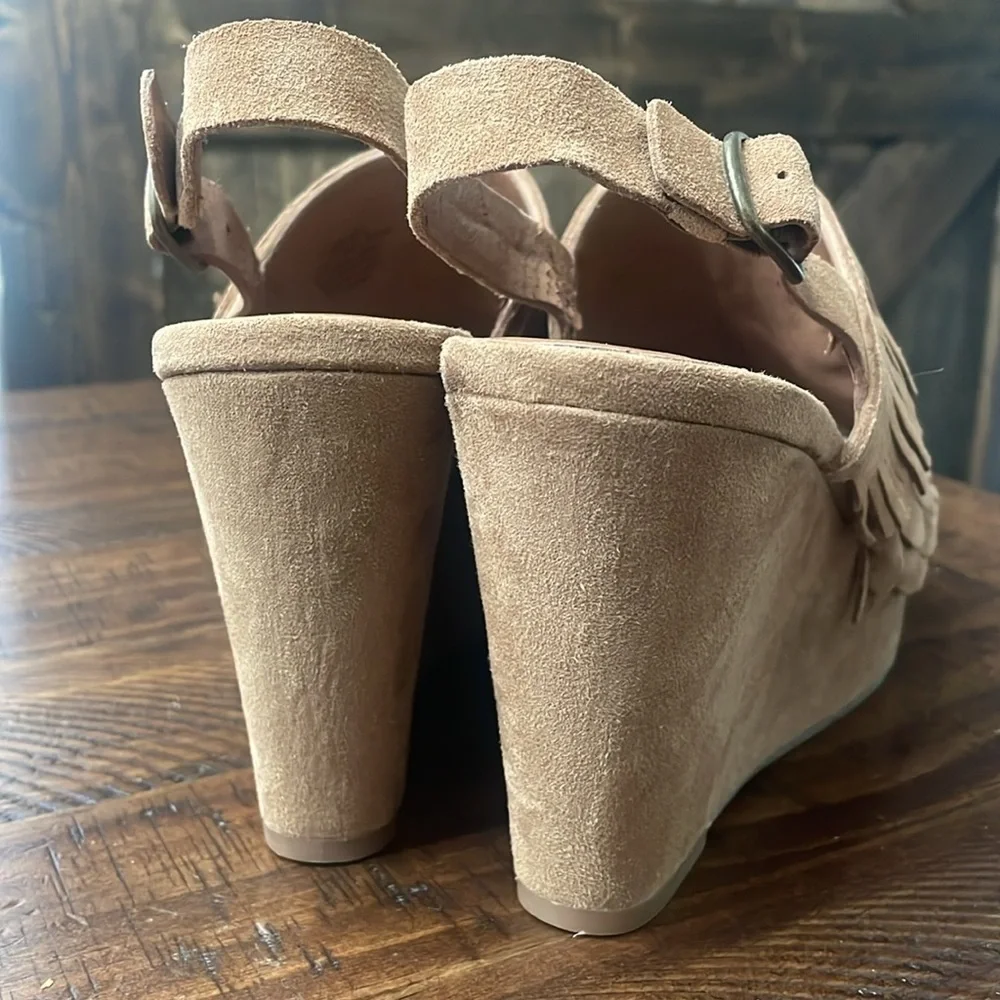 LUCKY BRAND Jeena Fringe Suede Wedges - Picture 6 of 16